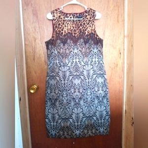 New Beautiful Ann Taylor Cheetah and Snakeskin Print Shift Dress Size 14
